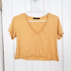 Brandy Melville Yellow Crop Top